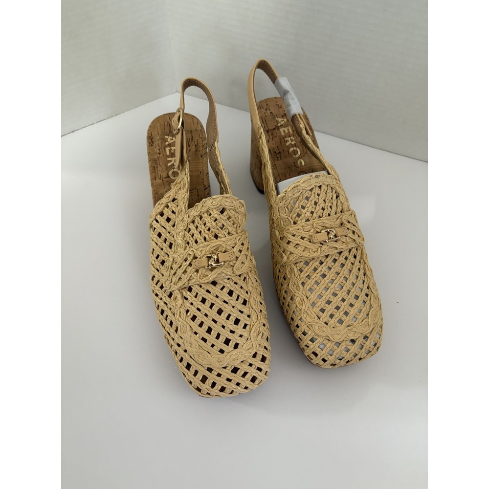 AEROSOLES Tan Woven Slingback Heels